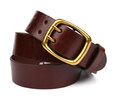 Ремінь зі шкіри буйвола st044622 коричневий 40мм