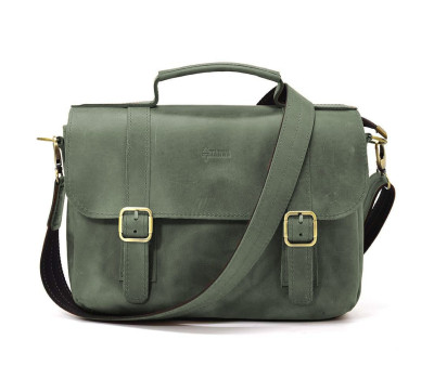 Чоловіча сумка-портфель на плече із ручкою TARWA RE-6008-3md зелена