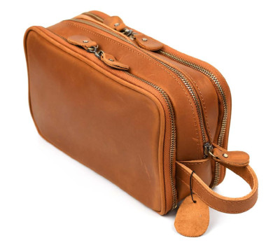 Косметичка несесер на три відділення Tiding tid9666LB коньячна