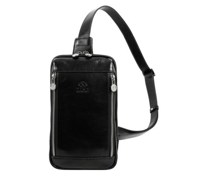 Сумка нагрудна, слінг, рюкзак на одне плече - Kim - чорна Time Resistance 5221701