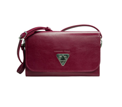 Жіночий клатч Grande Pelle 223х135х30 мм глянцева шкіра вишня