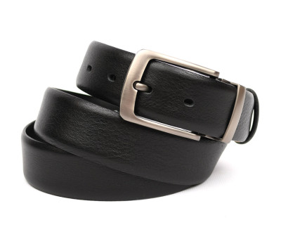 Ремінь зі шкіри оленя 35мм чорний класична пряжка Sergio Torri ST2027D
