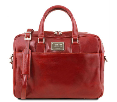 Шкіряний портфель для ноутбука з передньою кишенею Tuscany Leather Urbino TL141241