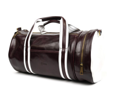 Спортивна шкіряна сумка люкс класу TARWA GBur-5565-4lx бургунді