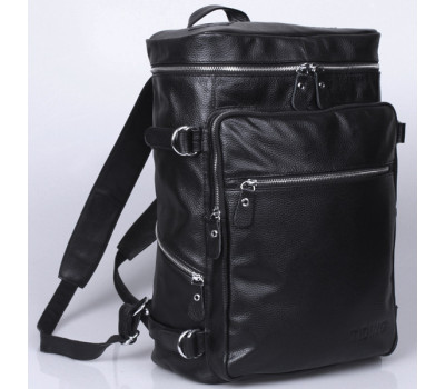 Міський чоловічий шкіряний рюкзак, чорний Tiding 3035