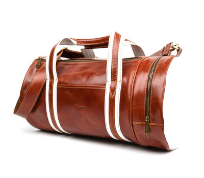 Спортивна шкіряна сумка люкс класу TARWA GBal-5565-4lx коньячна