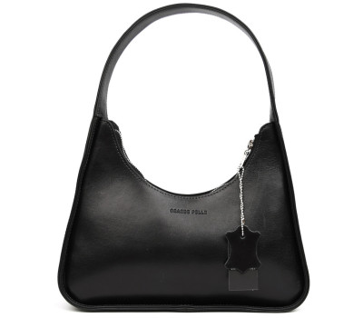 Сумка багет, сумка хобо, жіноча шкіряна Grande Pelle 763610 чорна