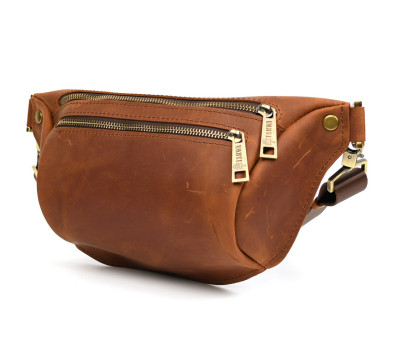 Напоясна сумка бананка в розмірі TARWA RB-3105-3lx коньячна 3 відділення