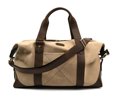 Дорожная спортивная сумка TARWA RCs-0320-4lx из песочного канвас и кожи крейзи хорс