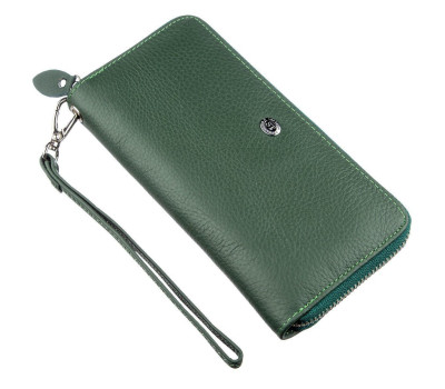 Жіночий клатч-гаманець на блискавки ST Leather 18936 Зелений