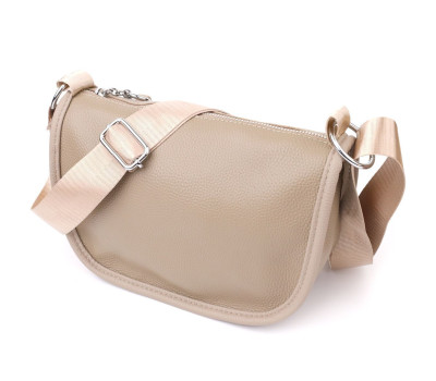 Напівкругла сумка для жінок з натуральної шкіри Vintage 22907 Бежевий