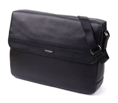 Мужская сумка-портфель для ноутбука из зернистой натуральной кожи Tony Perotti 20864_1 (6036-38 nero) Черный