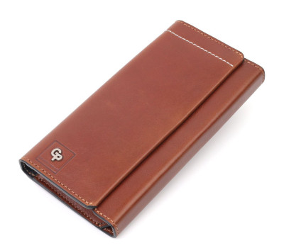 Барсетка із гладкої шкіри Grande Pelle 11421 Коричневий