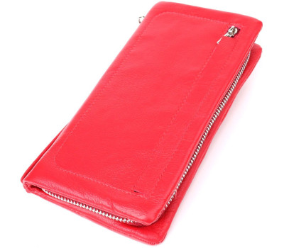 Практичний жіночий гаманець-клатч із відділенням під телефон із натуральної шкіри ST Leather 23100 Червоний