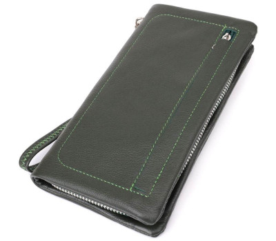 Стильний гаманець для жінок з відділенням під телефон ST Leather 23103 Зелений
