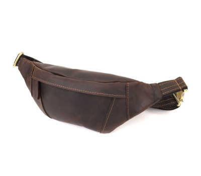 Зручна сумка-бананка для чоловіків із натуральної вінтажної шкіри Shvigel 23121 Коричневий