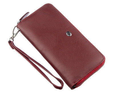 Універсальний клатч-гаманець для жінок ST Leather 18935 Темно-червоний