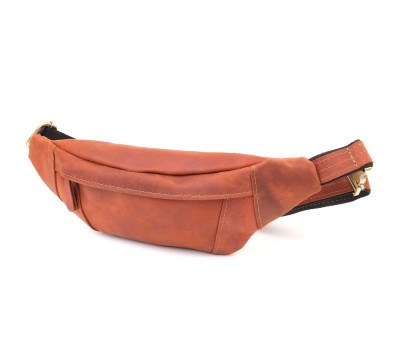 Практична сумка-бананка для чоловіків із натуральної вінтажної шкіри Shvigel 23122 Рудий