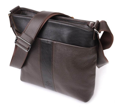 Стильна сумка через плече для чоловіків із натуральної шкіри GRANDE PELLE 22884 Коричневий