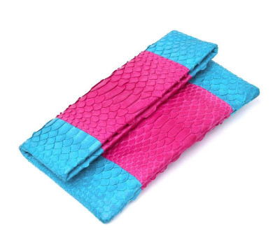 Яскравий жіночий клатч Snake Leather sale_14993 Рожевий