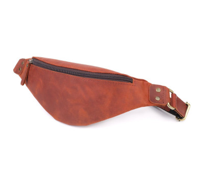 Чоловіча практична бананка з натуральної вінтажної шкіри Shvigel 23131 Рудий