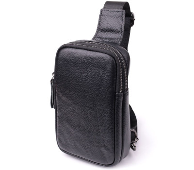 Невелика слінг сумка для чоловіків з натуральної шкіри Vintage sale_15105 Чорний