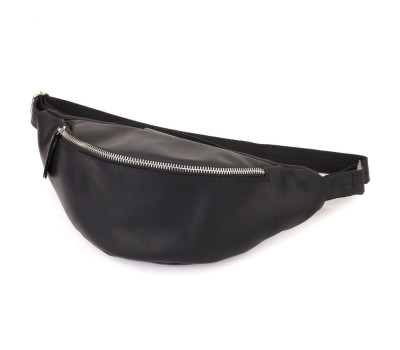 Надійна сумка бананка для чоловіків із вінтажної натуральної шкіри Shvigel 23138 Чорний