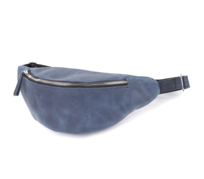 Чоловіча бананка відмінної якості з натуральної шкіри вінтажної Shvigel 23141 Синій