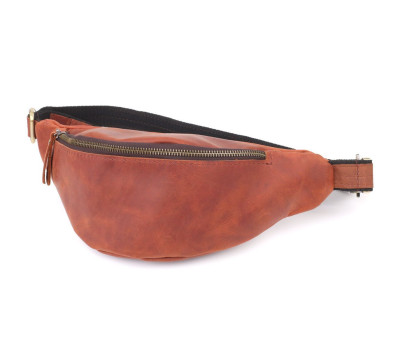 Бананка для чоловіків відмінної якості з натуральної шкіри вінтажної шкіри Shvigel 23140 Рудий