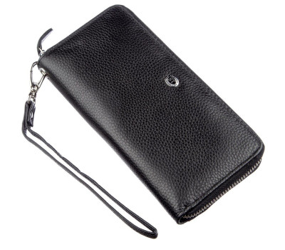 Шкіряний жіночий клатч на блискавки ST Leather 18933 Чорний