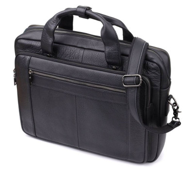Портфель для чоловіків з натуральної шкіри Vintage 23042 Чорний