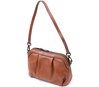 Жіноча сумка з драпіруванням з натуральної шкіри Vintage 22895