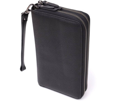 Цікавий чоловічий клатч із натуральної шкіри Vintage 23063 Чорний