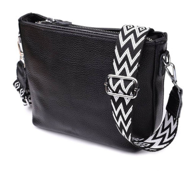 Жіноча сумка на плече з якісної натуральної шкіри Vintage 22914 Чорний