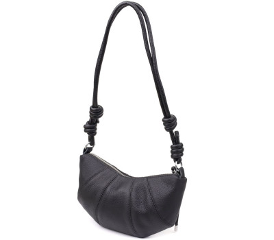 Жіноча напівкругла сумка з натуральної шкіри Vintage 22932 Чорний