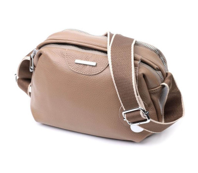 Сумка на кожен день із двома відділеннями з натуральної шкіри Vintage 22594 Бежевий