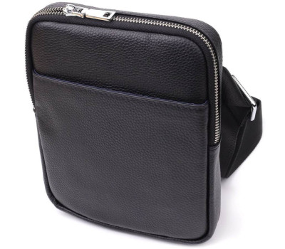 Зручна вертикальна сумка для чоловіків з натуральної шкіри Vintage 22862 Чорний