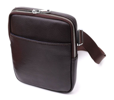 Чоловіча вертикальна сумка з натуральної шкіри Vintage 22863 Коричневий