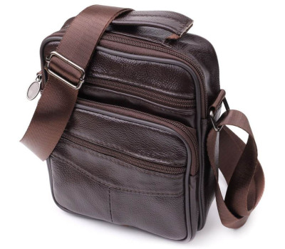 Невелика вертикальна сумка з ручкою для чоловіків з натуральної шкіри Vintage 22865 Коричневий