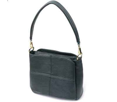 Шкіряна сумка для жінок з трьома відділеннями Vintage 22977 Зелений