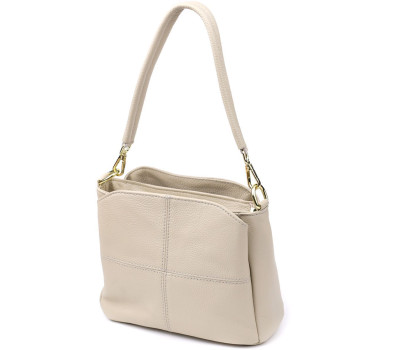 Жіноча шкіряна сумка з трьома секціями Vintage 22980 Білий