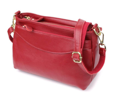 Сумка жіноча з твердим дном з натуральної шкіри Vintage 22982 Червоний
