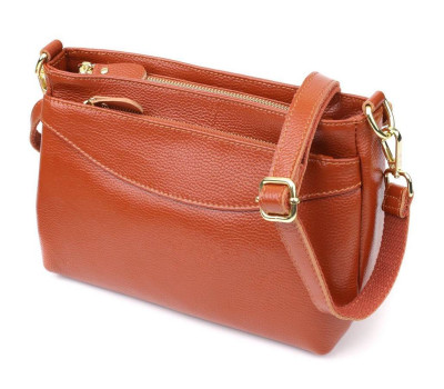 Жіноча сумка з натуральної шкіри з формостійким дном Vintage 22983 Коричневий