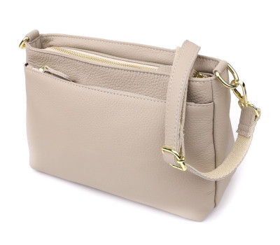 Жіноча сумка з натуральної шкіри з жорсткою основою Vintage 22985 Сірий