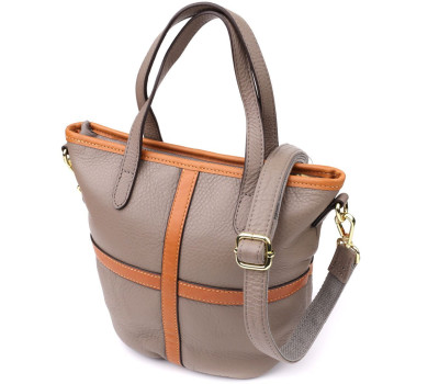 Містка сумка з натуральної шкіри для жінок Vintage 22998 Сірий