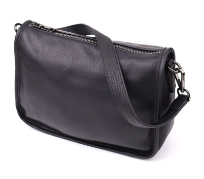 Сумка на плече з натуральної шкіри Vintage 23001 Чорний