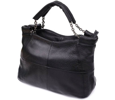 Повсякденна сумка з натуральної шкіри для жінок Vintage 22992 Чорний
