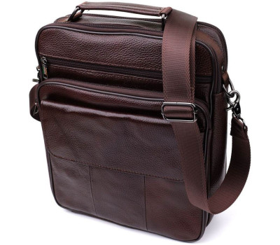Чоловіча сумка з ручкою для перенесення в руці з натуральної шкіри Vintage 23024 Коричневий