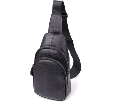 Чоловіча сумка через плече з натуральної шкіри Vintage 23032 Чорний