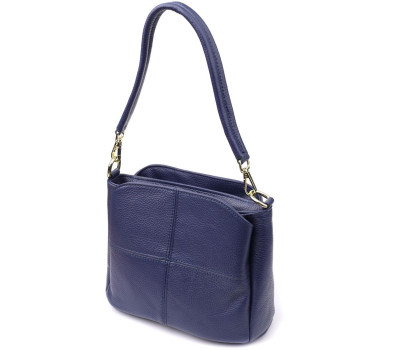 Жіноча сумка з натуральної шкіри з трьома відділеннями Vintage 22976 Синій